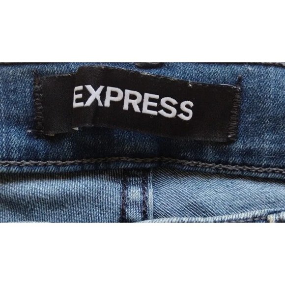 Express Leggings Womens 4 Cropped Mid Rise Stretch Denim Perfect - Picture 3 of 16